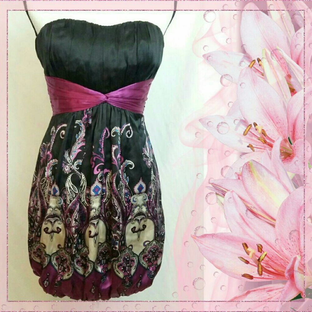 bebe Strapless Bubble Dress